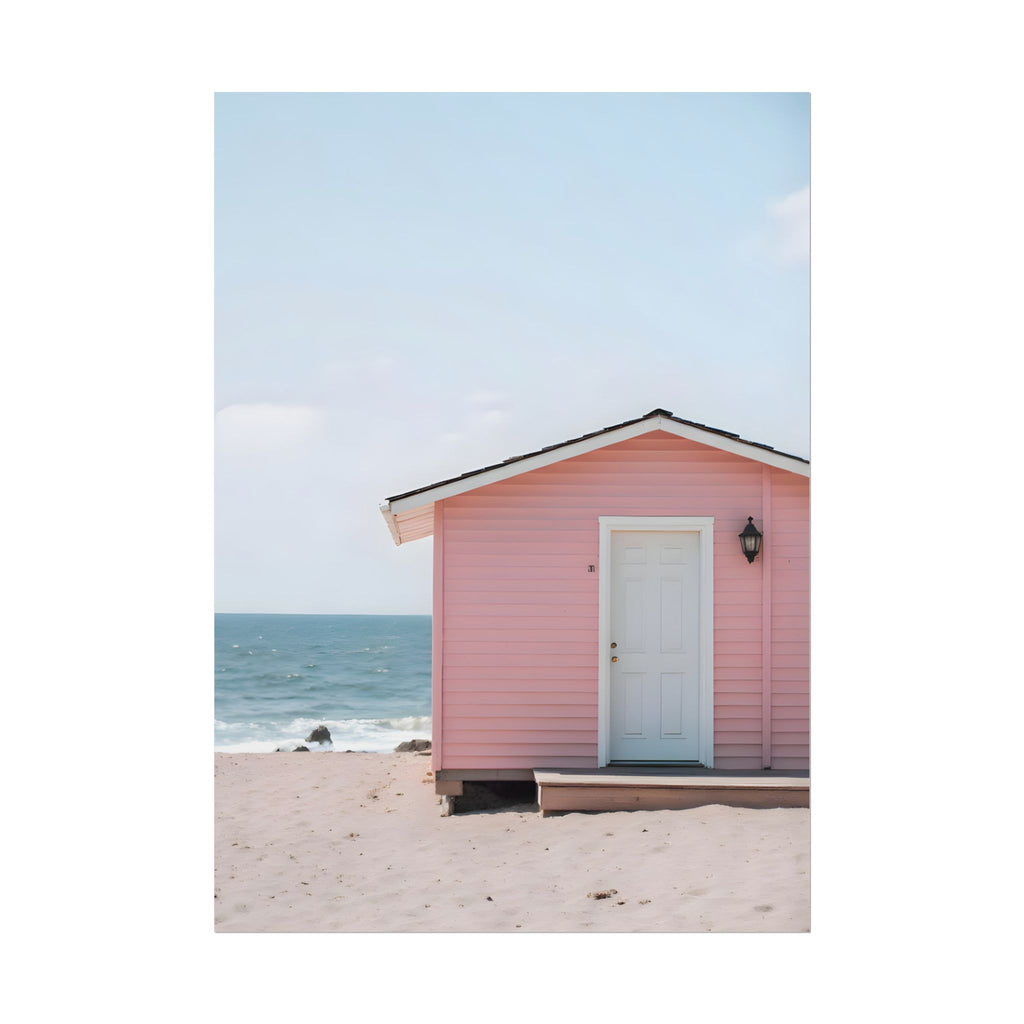 Pink Beach Cottage  Wall Art - Poster