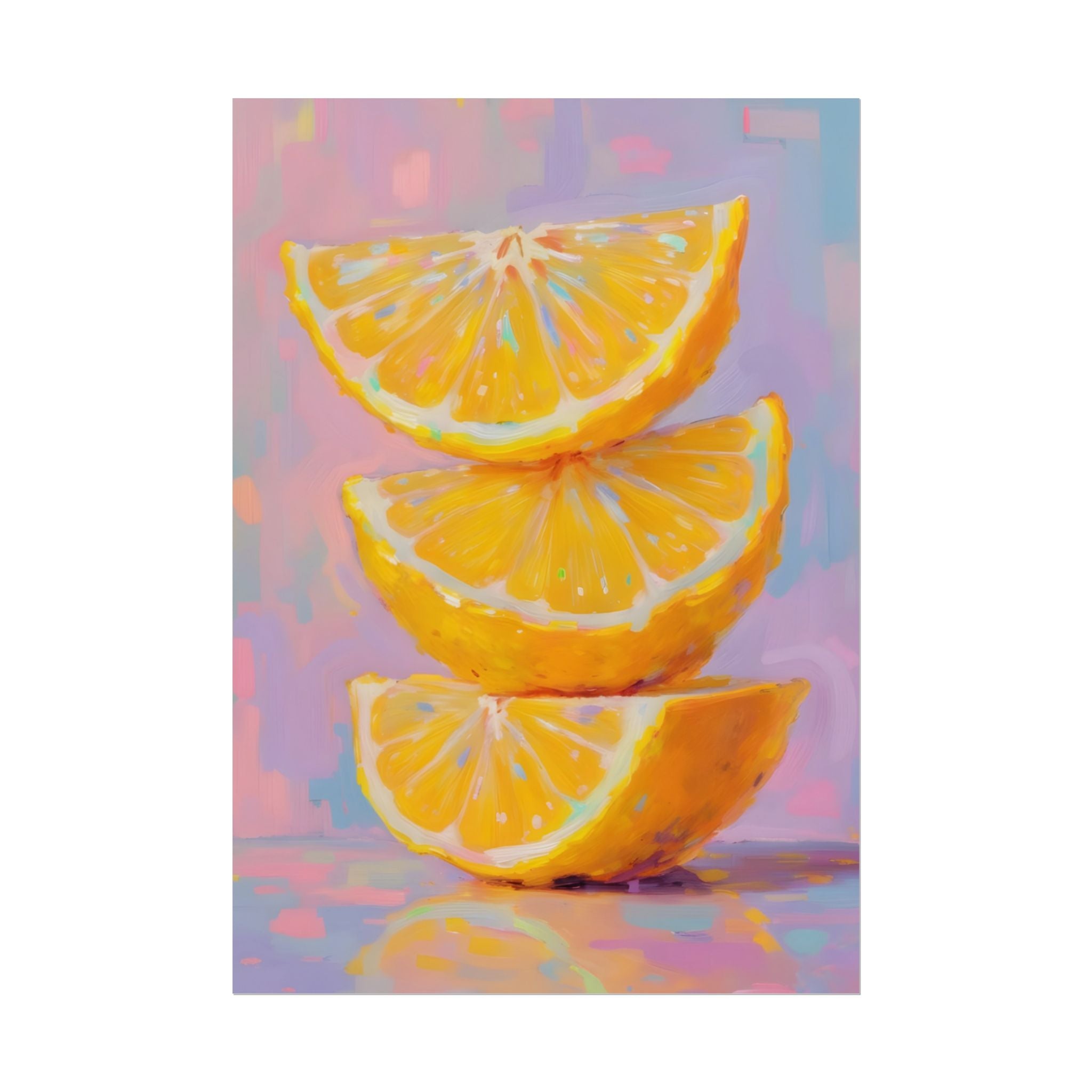 Citrus Slice - Stacked Lemon Wall Art - Stretched Poster