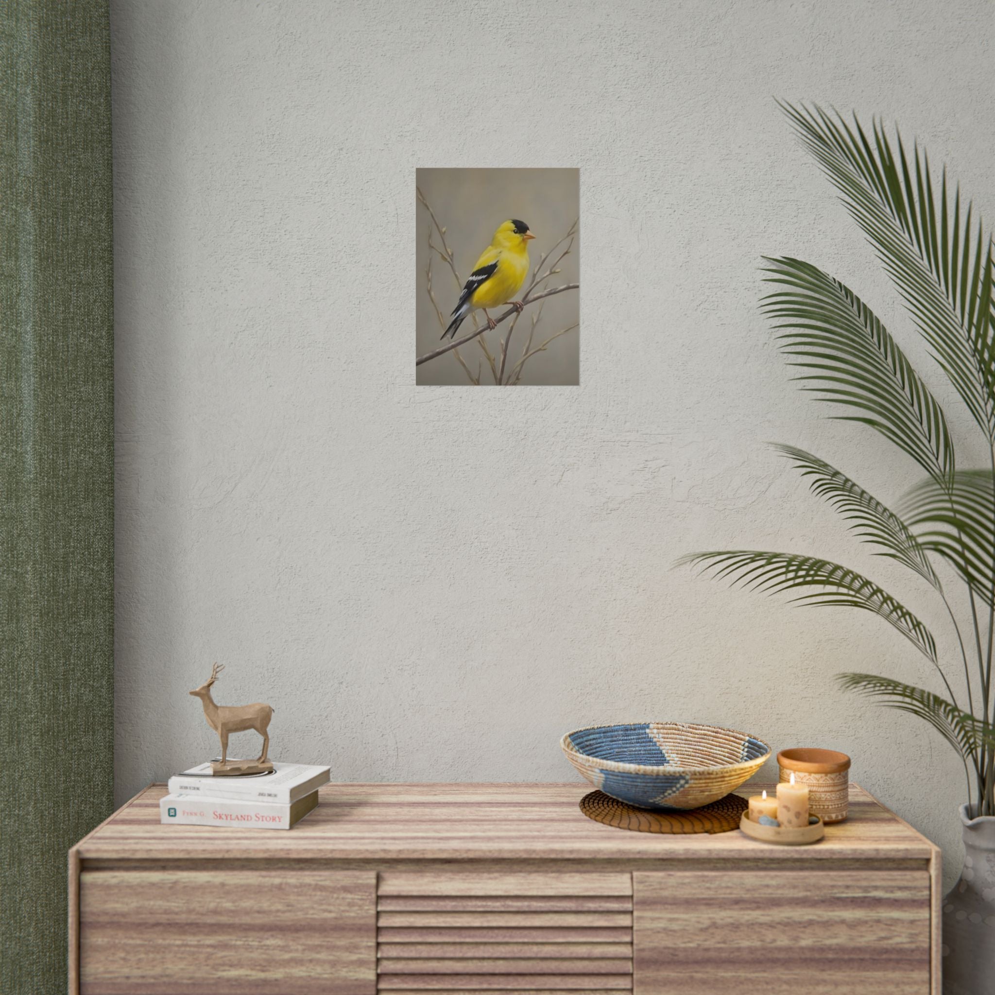 Goudvink Kunst Poster - Gele Zangvogel Print voor Natuurliefhebbers