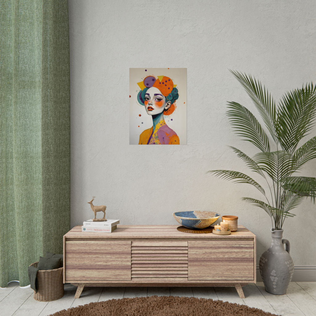 Rolled Poster — Colorful Abstract Portrait Art Print