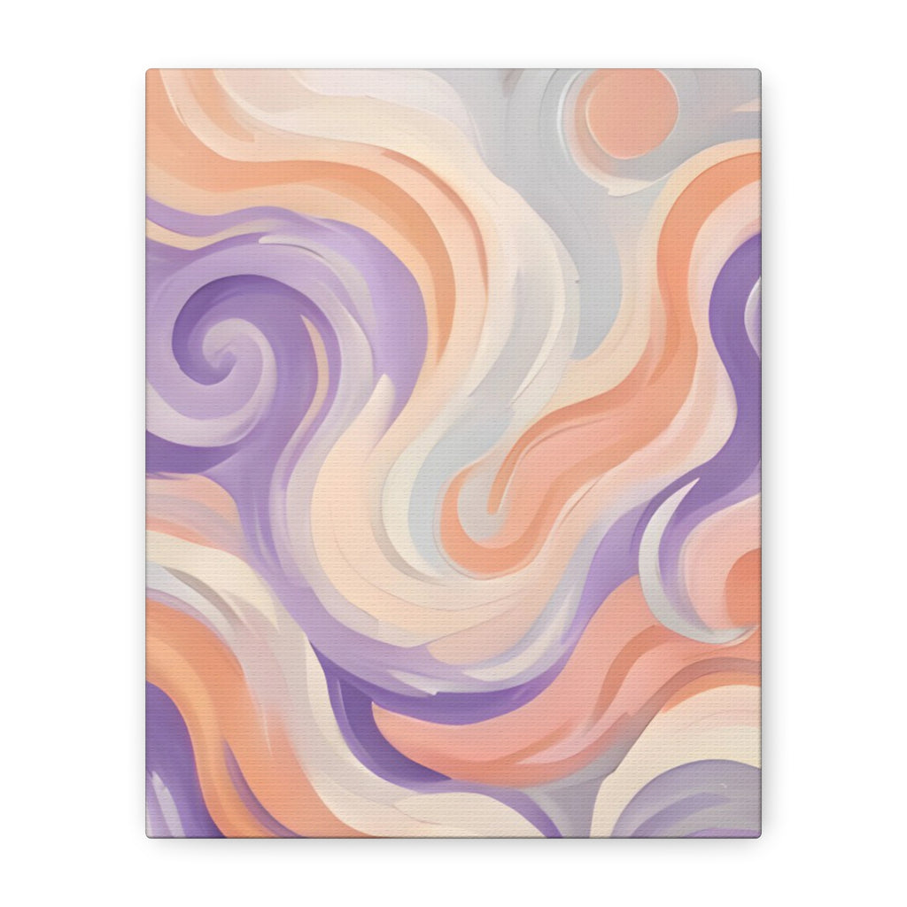 Abstract Swirl Matte Canvas Wall Art - Pastel Waves Stretched Print