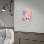 Abstract Swirl Poster - Peach & Lavender Fluid Art Rolled Wall Print