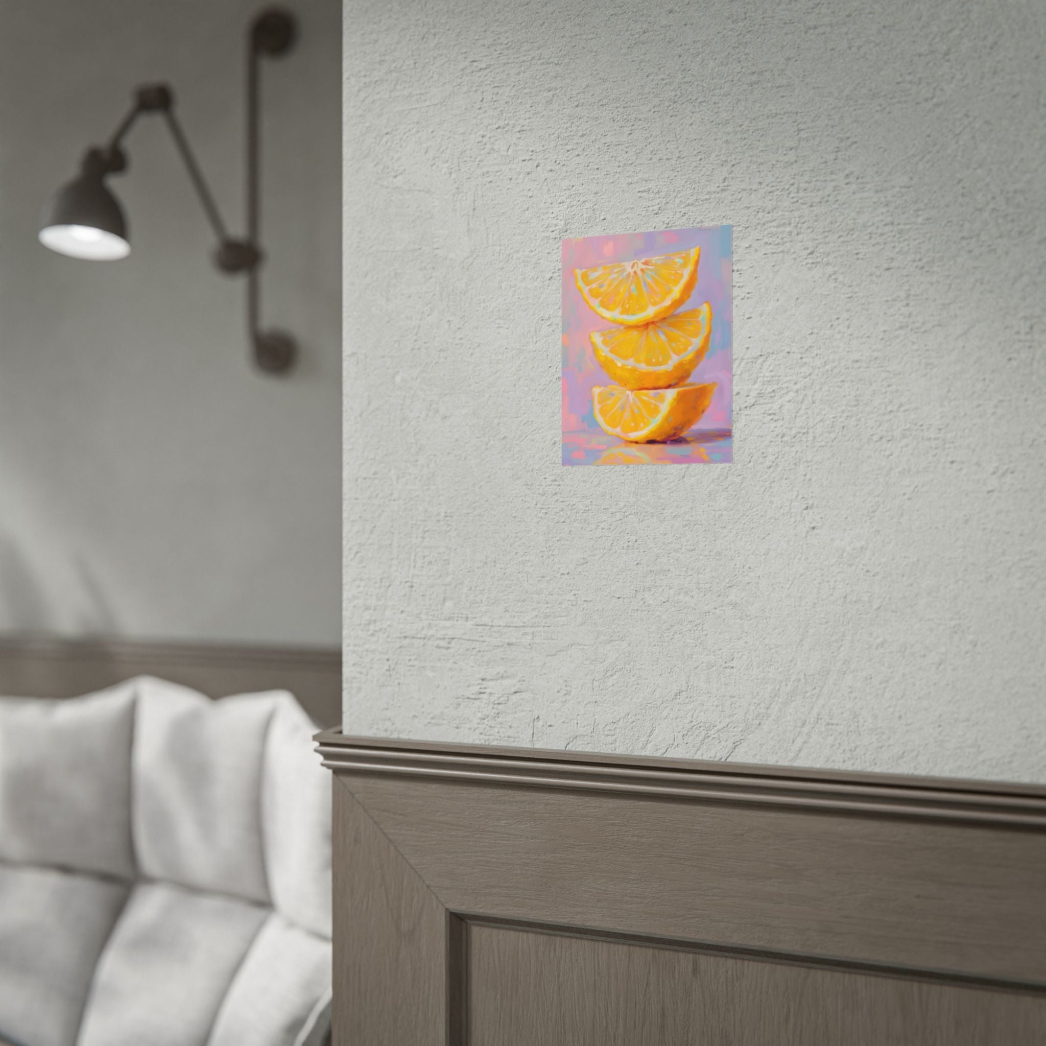 Citrus Slice - Stacked Lemon Wall Art - Stretched Poster
