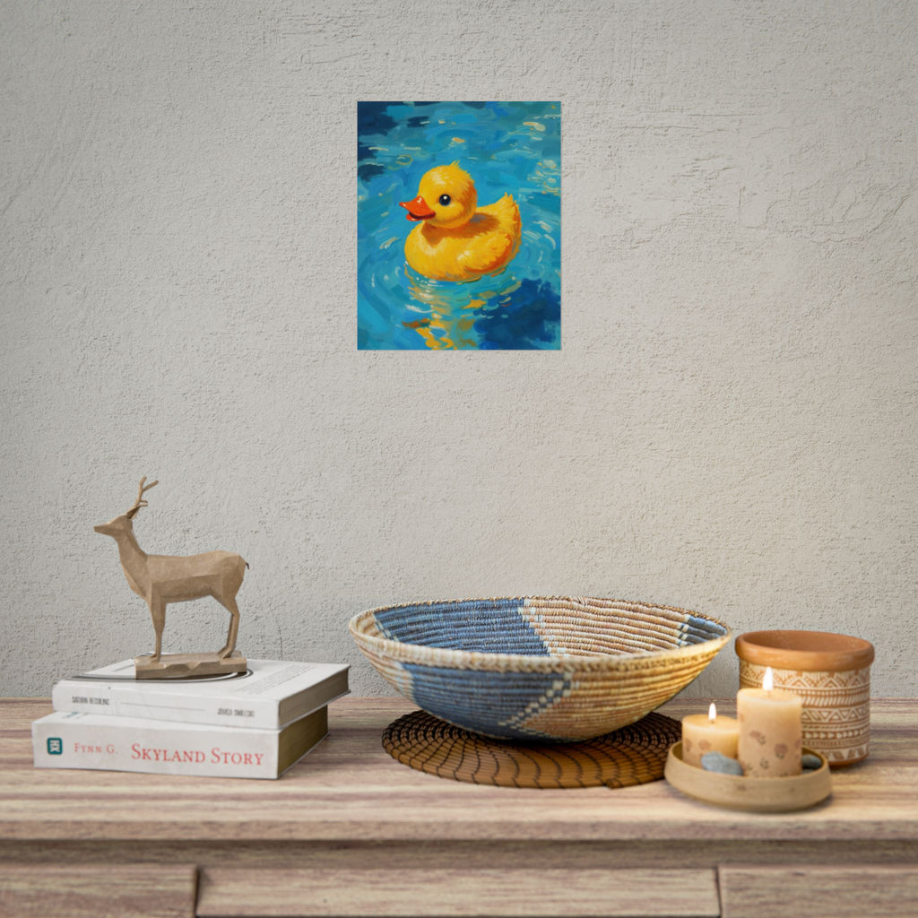 Rubber Duck Poster — Cute Yellow Duckling Wall Art, Nursery & Kids Room Decor