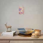 Abstract Swirl Poster - Peach & Lavender Fluid Art Rolled Wall Print