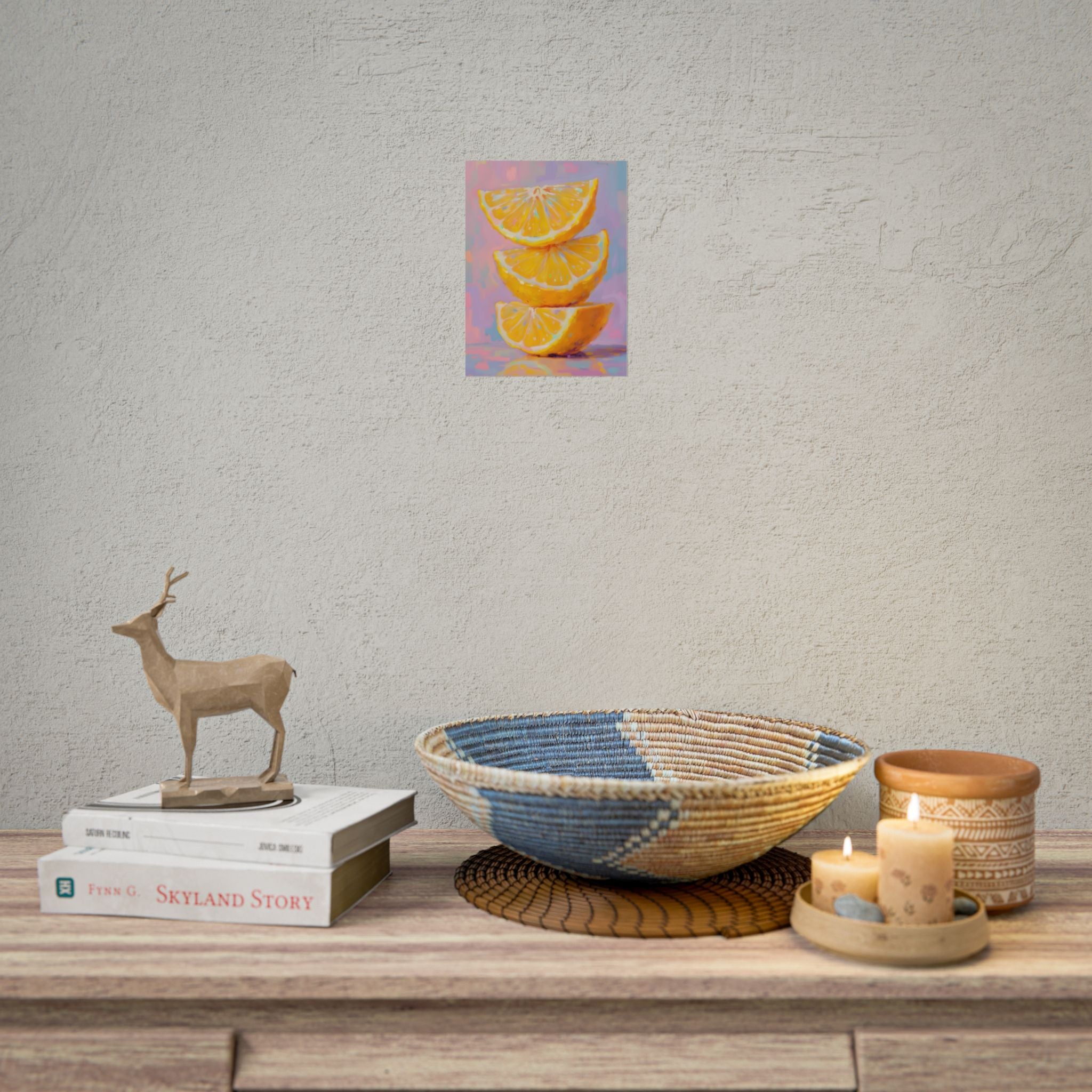 Citrus Slice - Stacked Lemon Wall Art - Stretched Poster