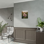 Butterfly on Pink Rose Wall Art - Poster
