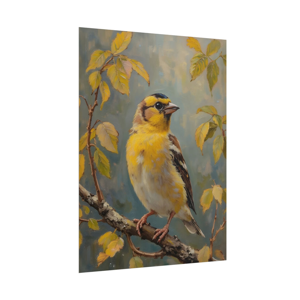 Goldfinch on a branch Wall Art - Poster