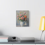 Colourful Roses in Jug Wall Art - Stretched Canvas