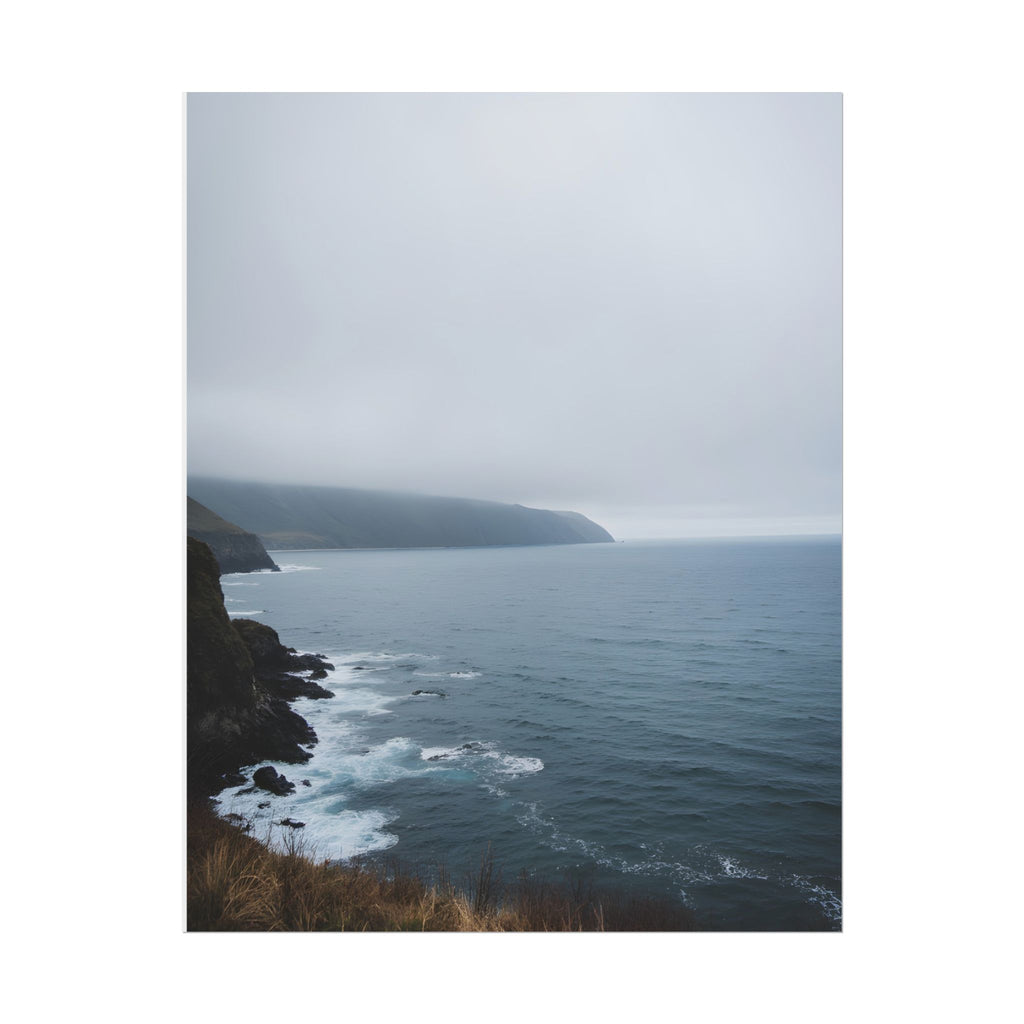 Foggy Coastal Cliff Wall Art  - Poster