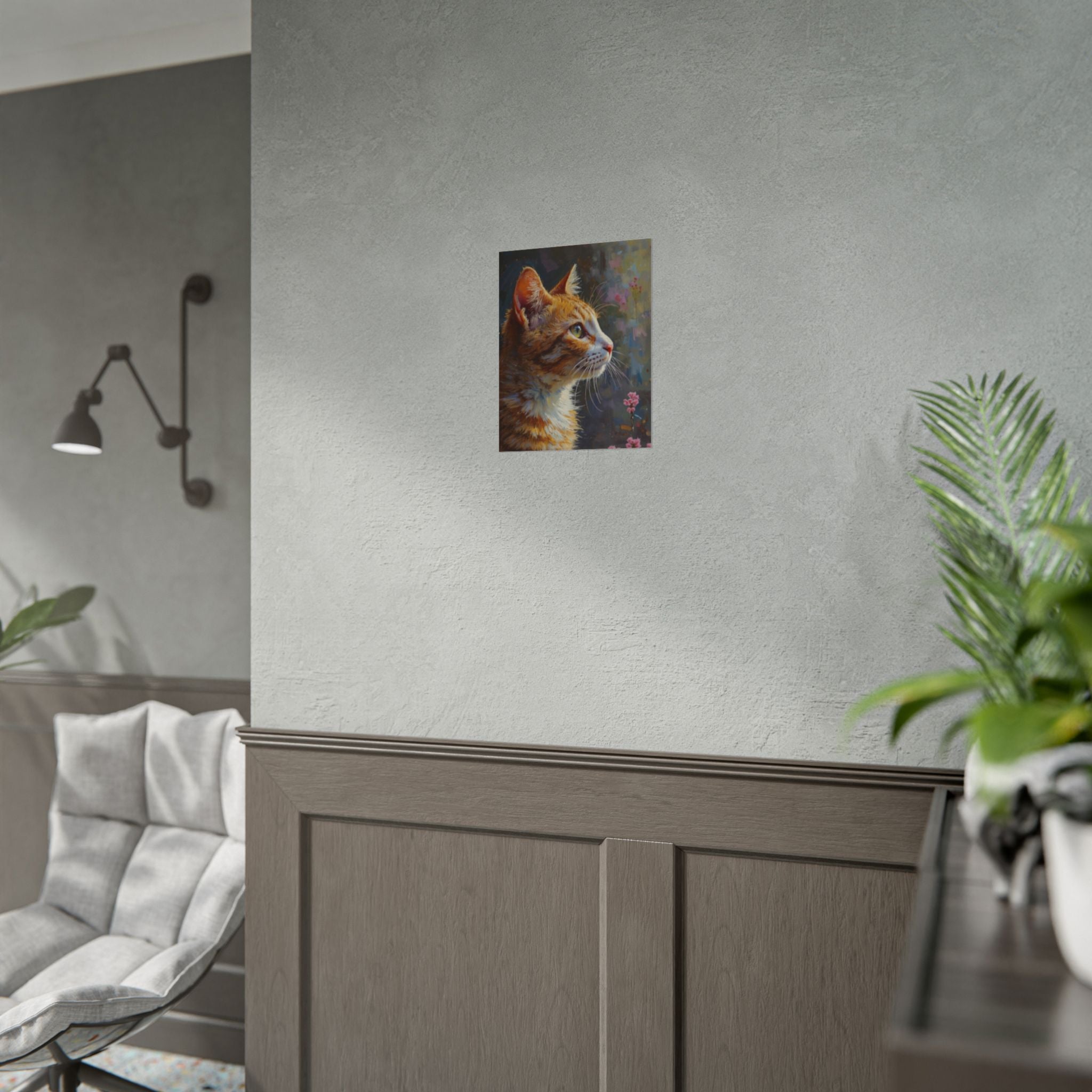 Orange tabby Cat  Oil Brushstroke Rolled Poster
