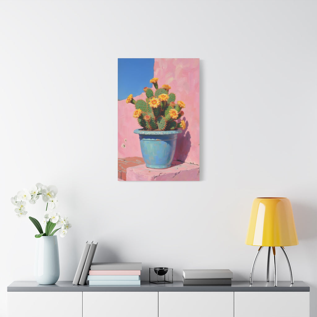 Cactus Pink Wall Art -  Stretched Canvas