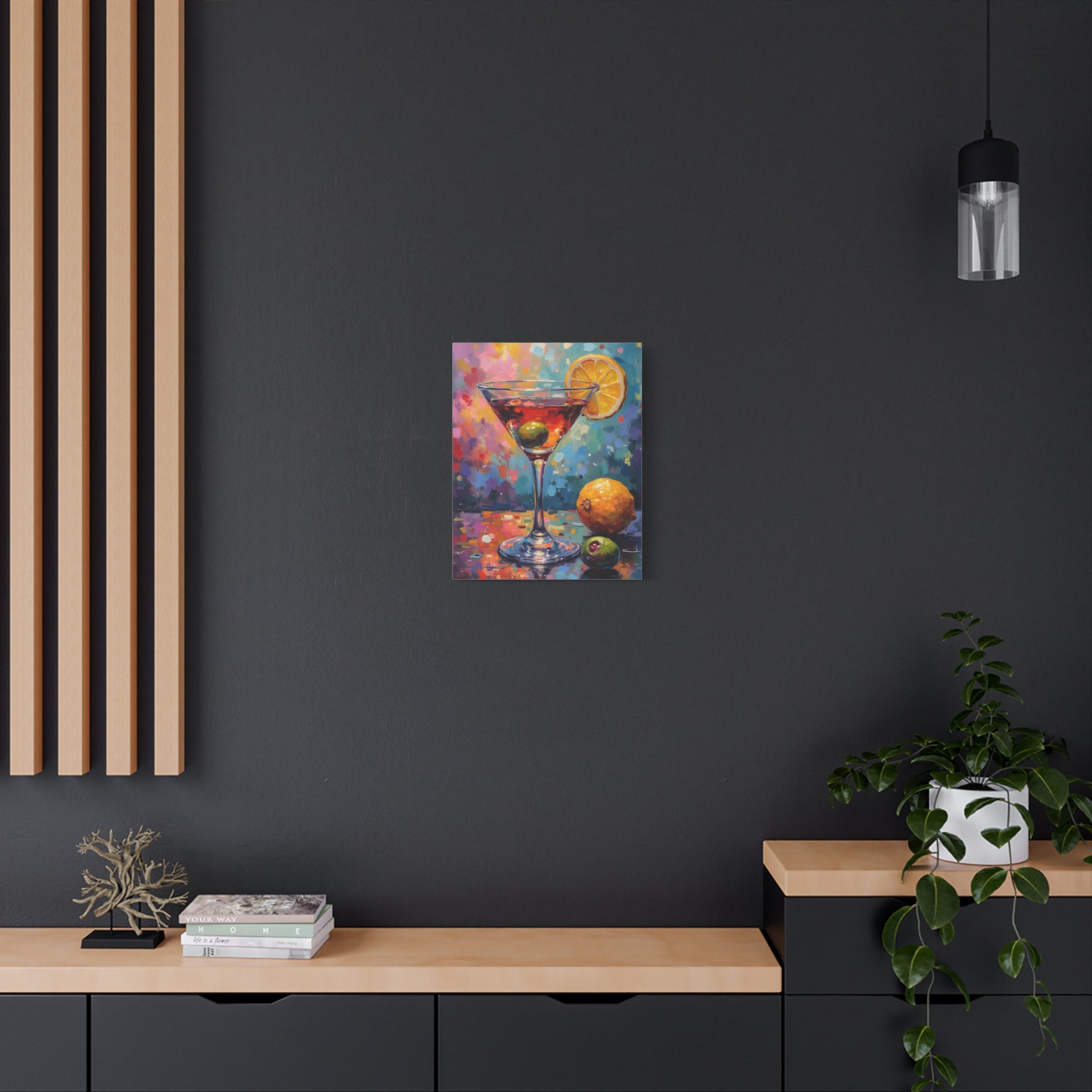 Colourful Martini Glass Matte Canvas Wall Art - Stretched canvas