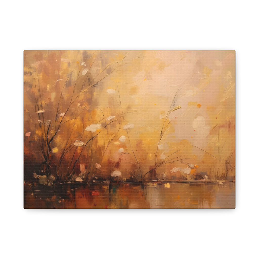 Golden Meadow Abstract Wall Art - Stretched Canvas