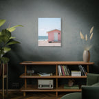 Pink Beach Cottage  Wall Art - Stretched Canvas