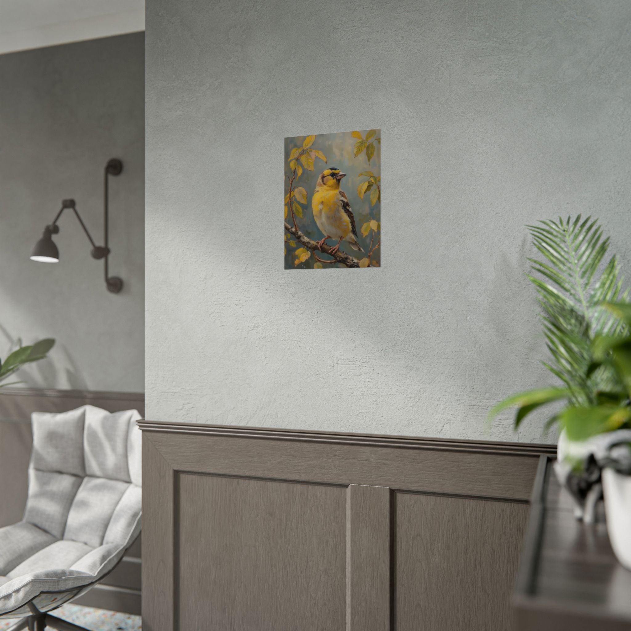 Goldfinch on a branch Wall Art - Poster