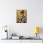 Asian Floral Lady Wall Art - Stretched Canvas