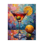Colorful martini glass with lemon and olive Wall Art - Poster