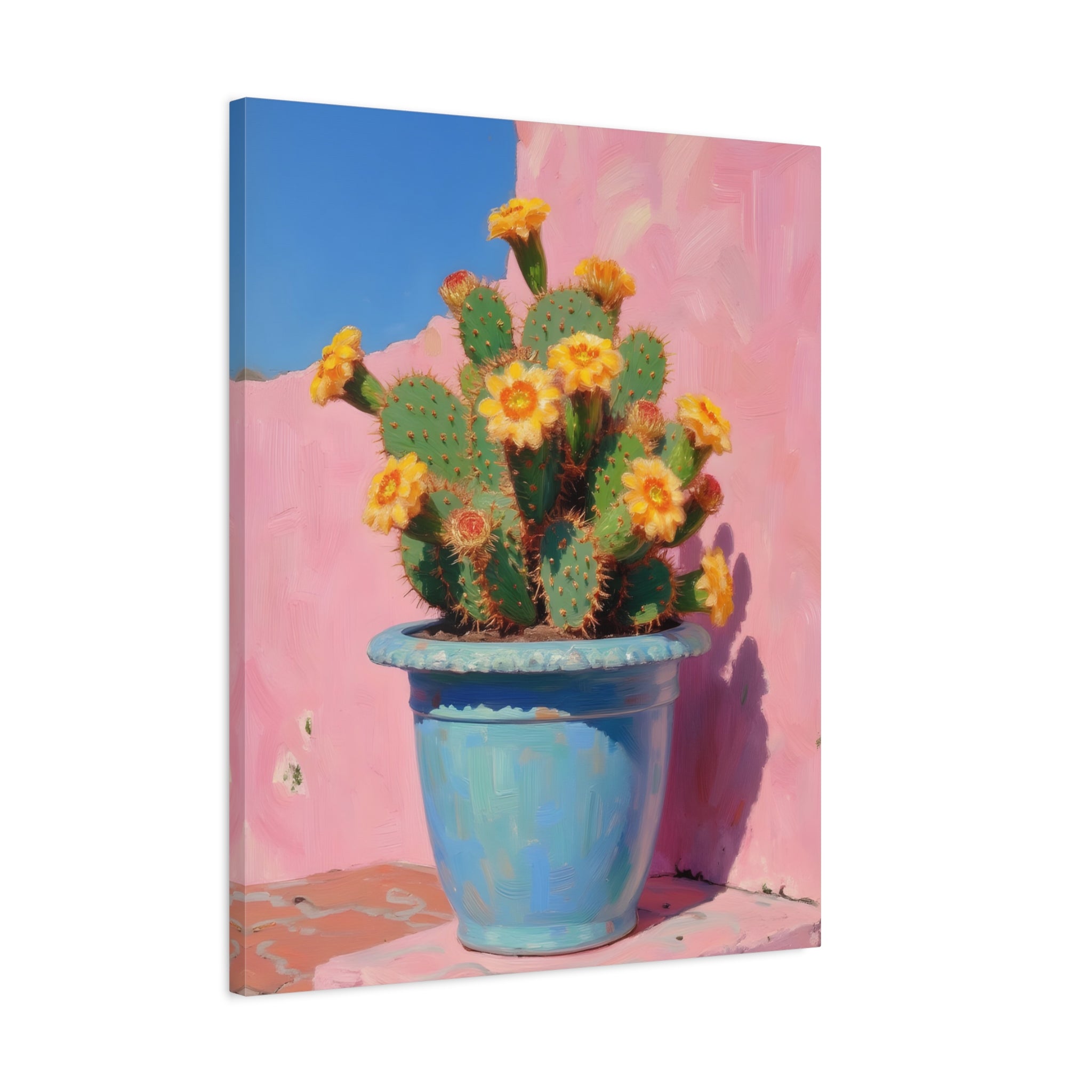 Cactus Pink Wall Art -  Stretched Canvas