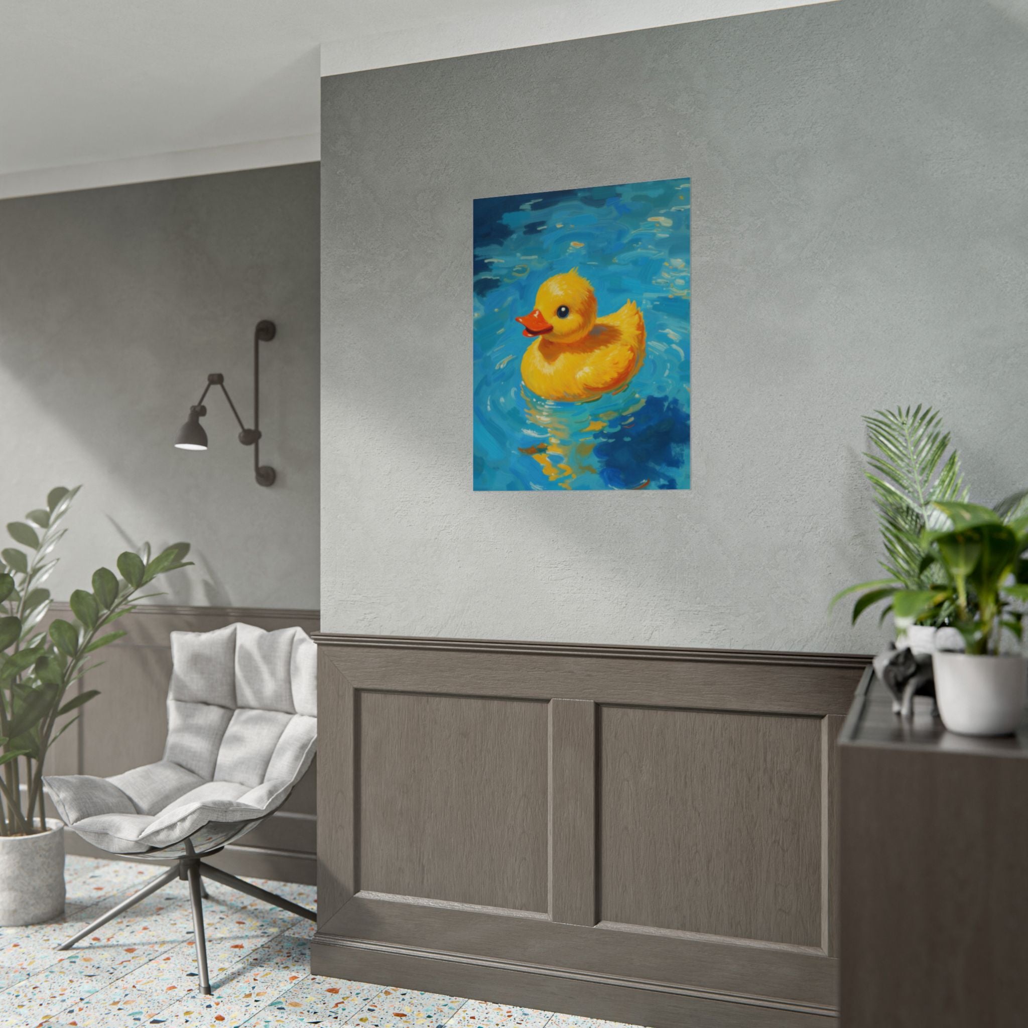 Rubber Duck Poster — Cute Yellow Duckling Wall Art, Nursery & Kids Room Decor