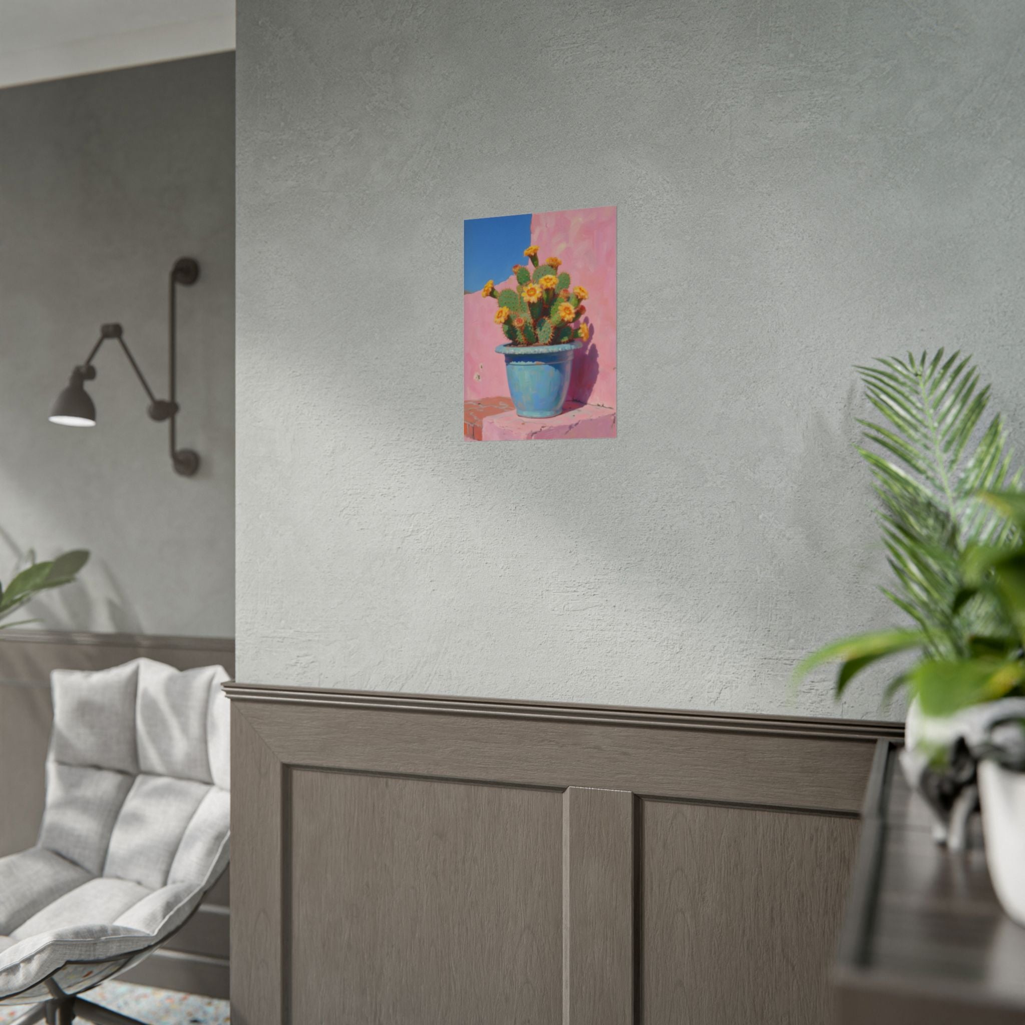 Cactus Roze Muurdecoratie - Poster 