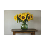 Sunflowers in Green Pitcher Wall Art - Stretched Canvas
