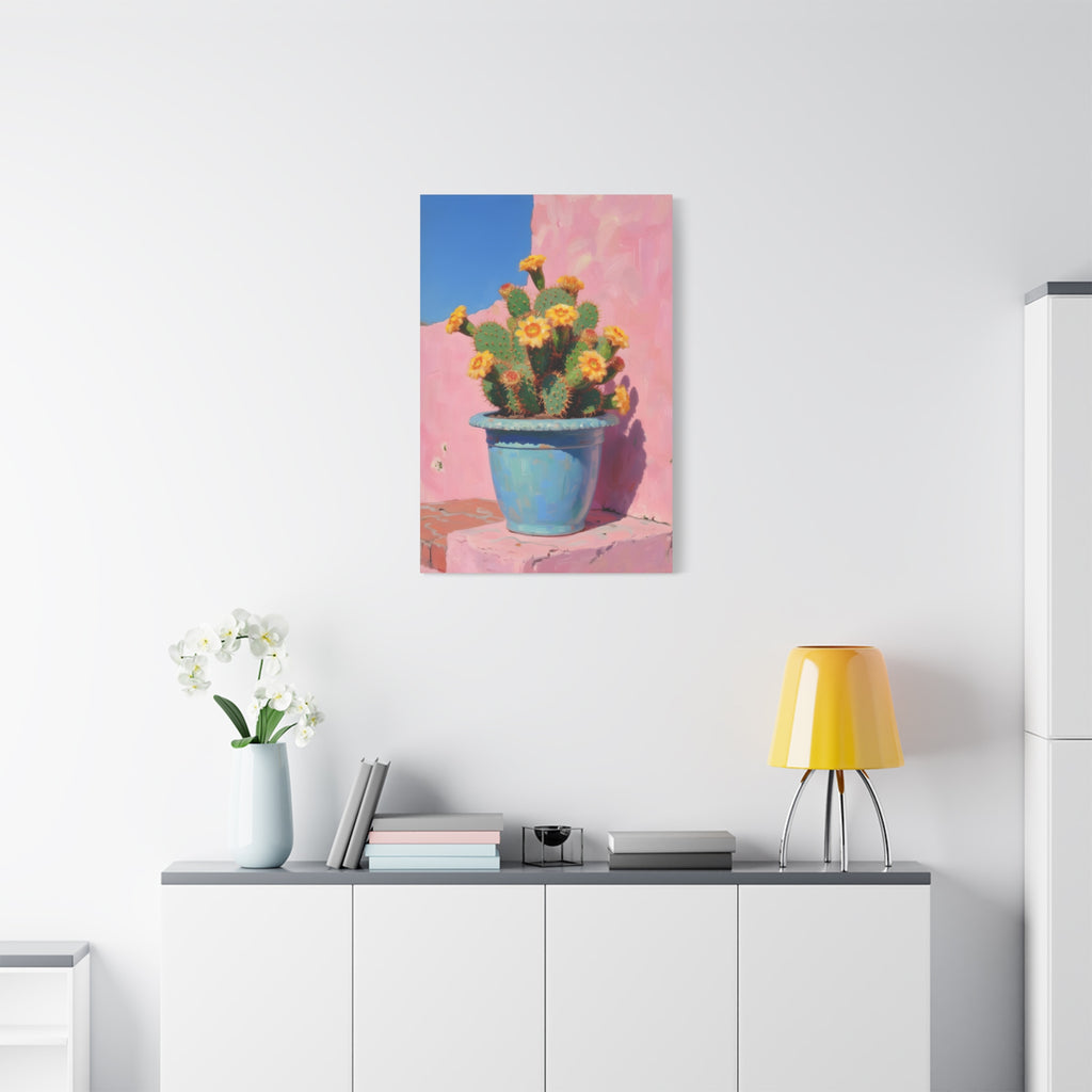 Cactus Pink Wall Art -  Stretched Canvas
