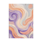 Abstract Swirl Poster - Peach & Lavender Fluid Art Rolled Wall Print