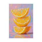 Citrus Slice - Stacked Lemon Wall Art - Stretched Poster
