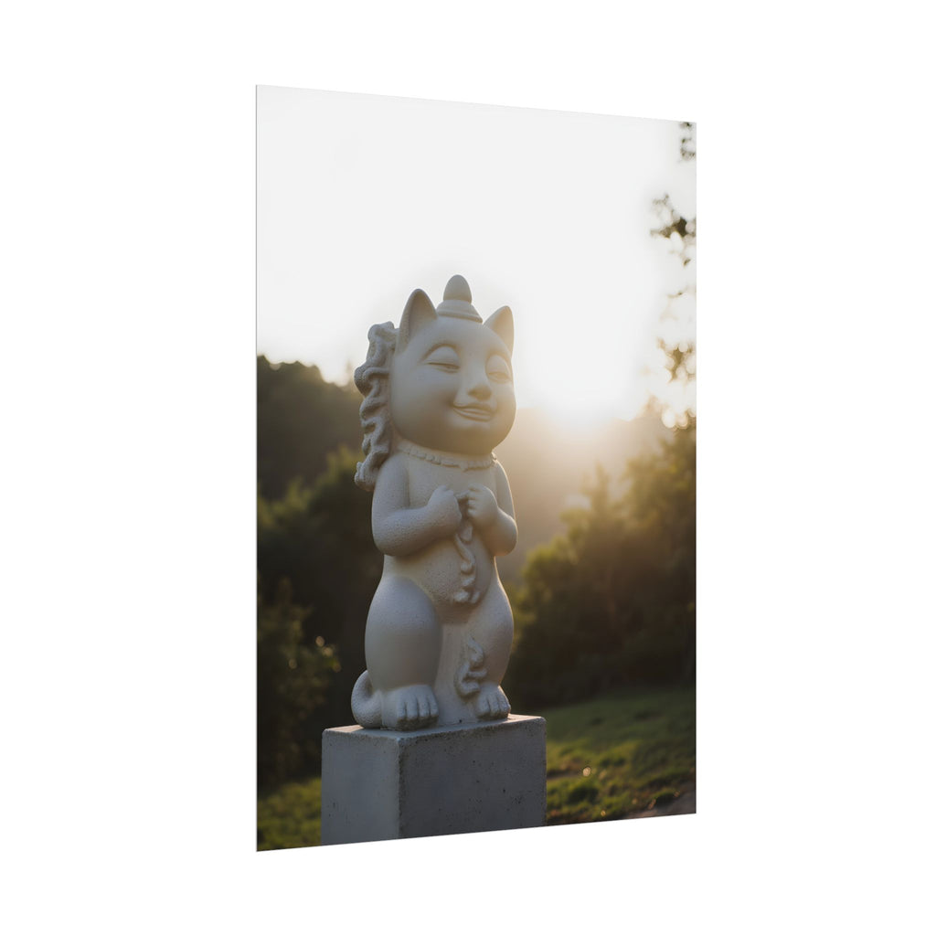 Sunlit Lucky Cat Wall Art - Poster