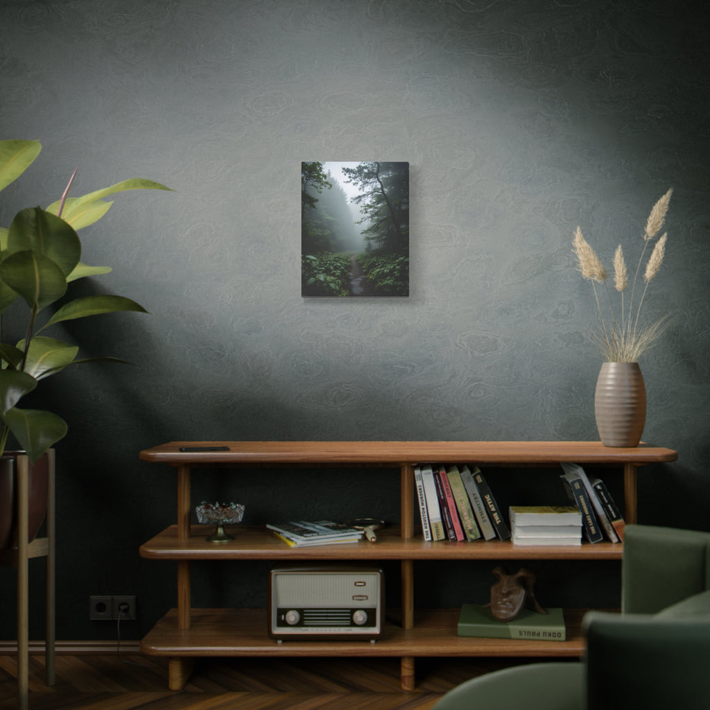 Misty Forest Path  Stretched Wall Art - Canvas Print