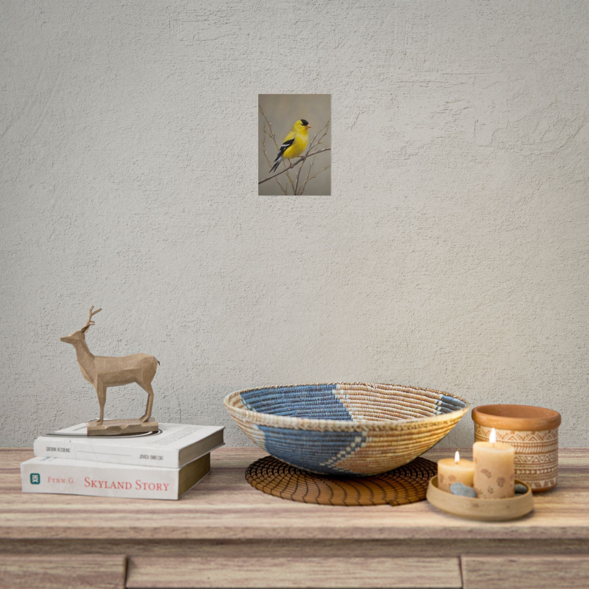 Goudvink Kunst Poster - Gele Zangvogel Print voor Natuurliefhebbers