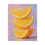 Citrus Slice - Stacked Lemon Wall Art - Stretched Poster