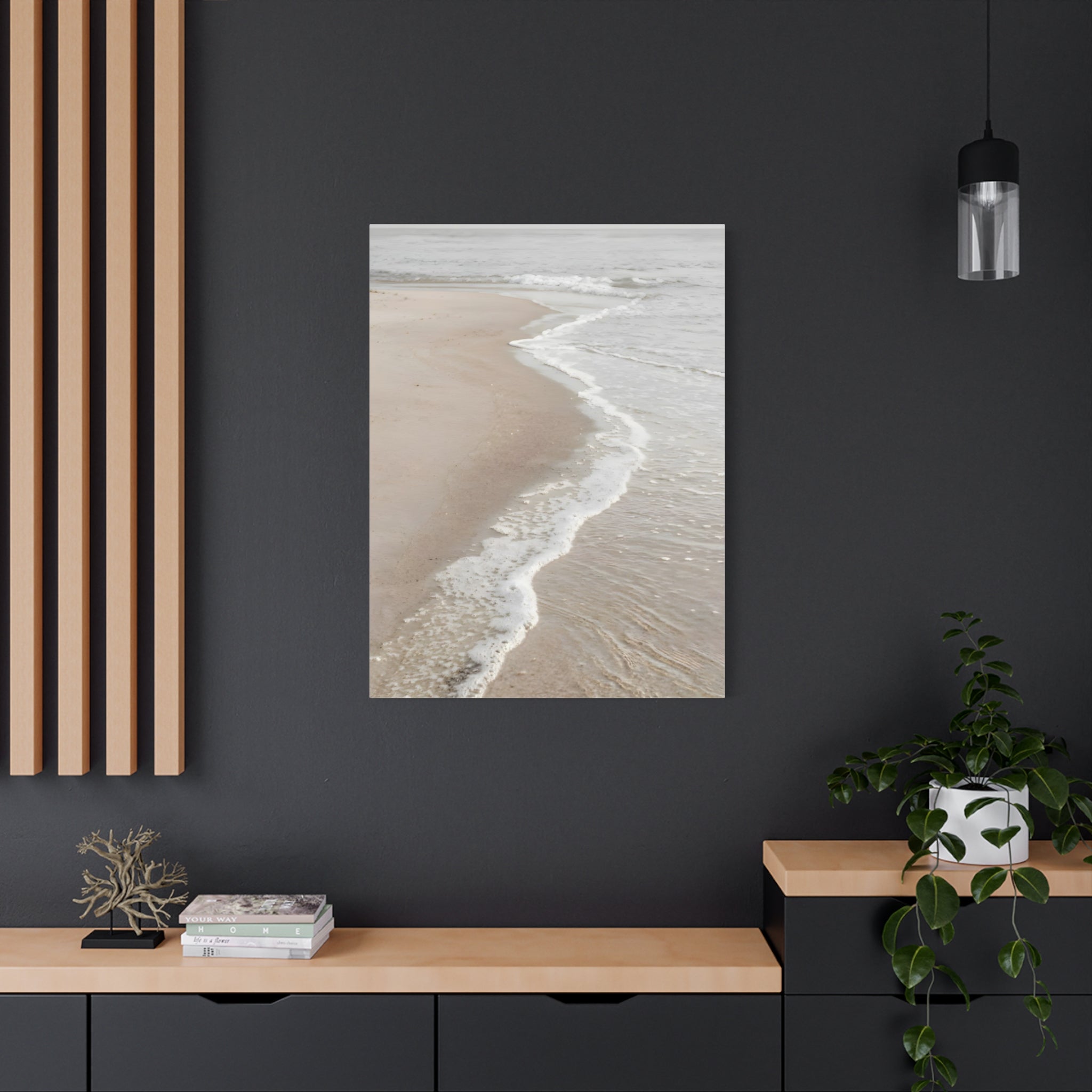 Kustlijn Canvas Print - Rustige Strand Muurkunst