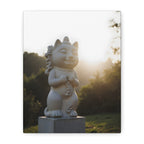 Sunlit Lucky Cat Wall Art - Stretched Canvas