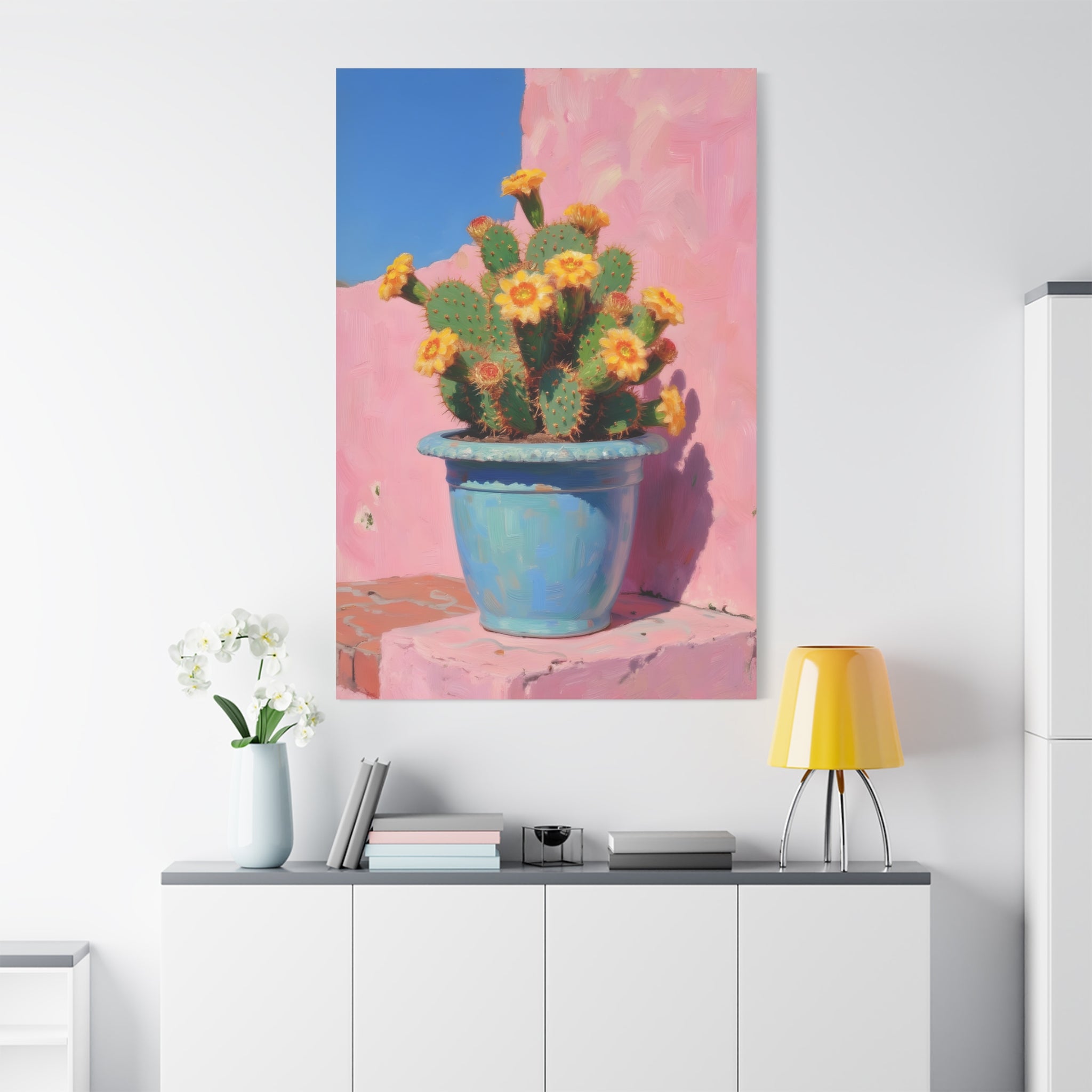 Cactus Pink Wall Art -  Stretched Canvas