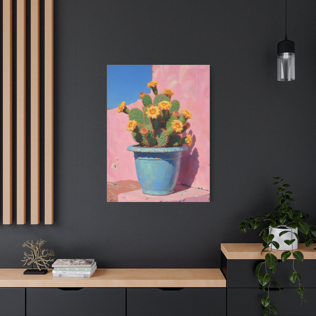 Cactus Pink Wall Art -  Stretched Canvas