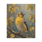 Goldfinch on a branch Wall Art - Stretched Canvas