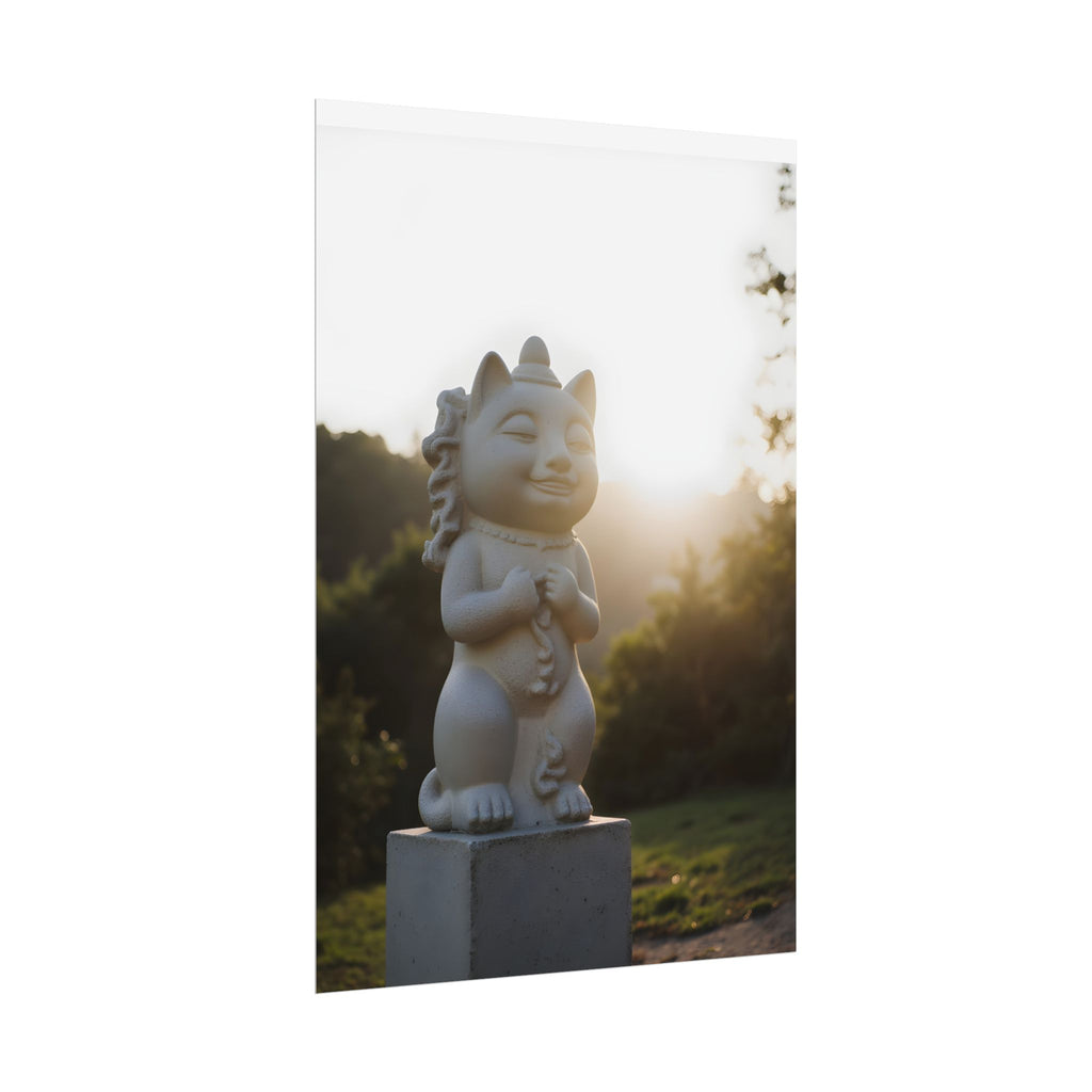 Sunlit Lucky Cat Wall Art - Poster
