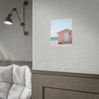 Pink Beach Cottage  Wall Art - Poster
