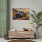 Vintage Mustang Sunset Wall Art - Classic Muscle Car - Poster
