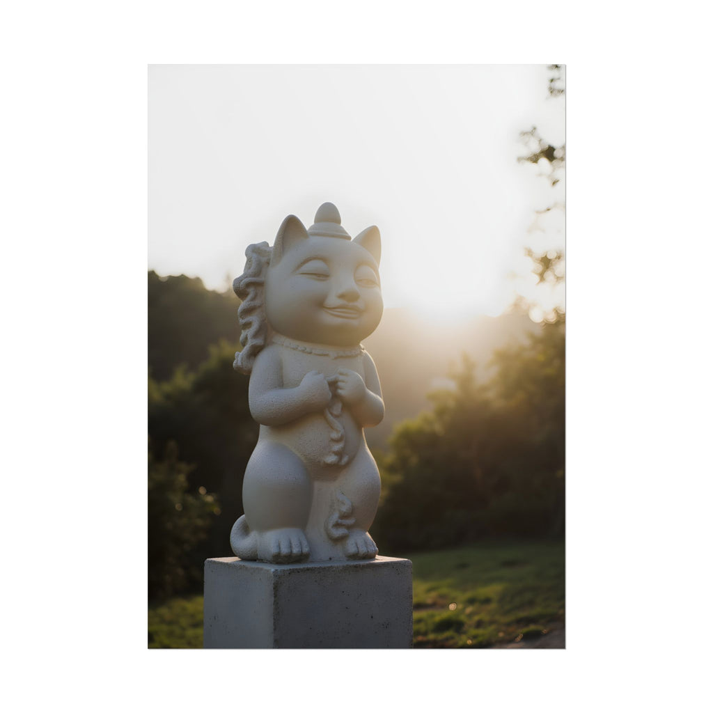 Sunlit Lucky Cat Wall Art - Poster
