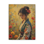 Asian Floral Lady Wall Art - Stretched Canvas