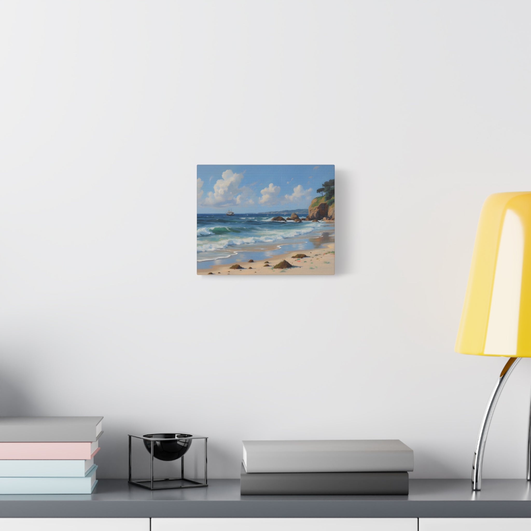 Seaside Beach Canvas Print — Coastal Landscape Matte Stretched Wall Art