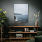 Foggy Coastal Cliff Wall Art  - Stretched Canvas