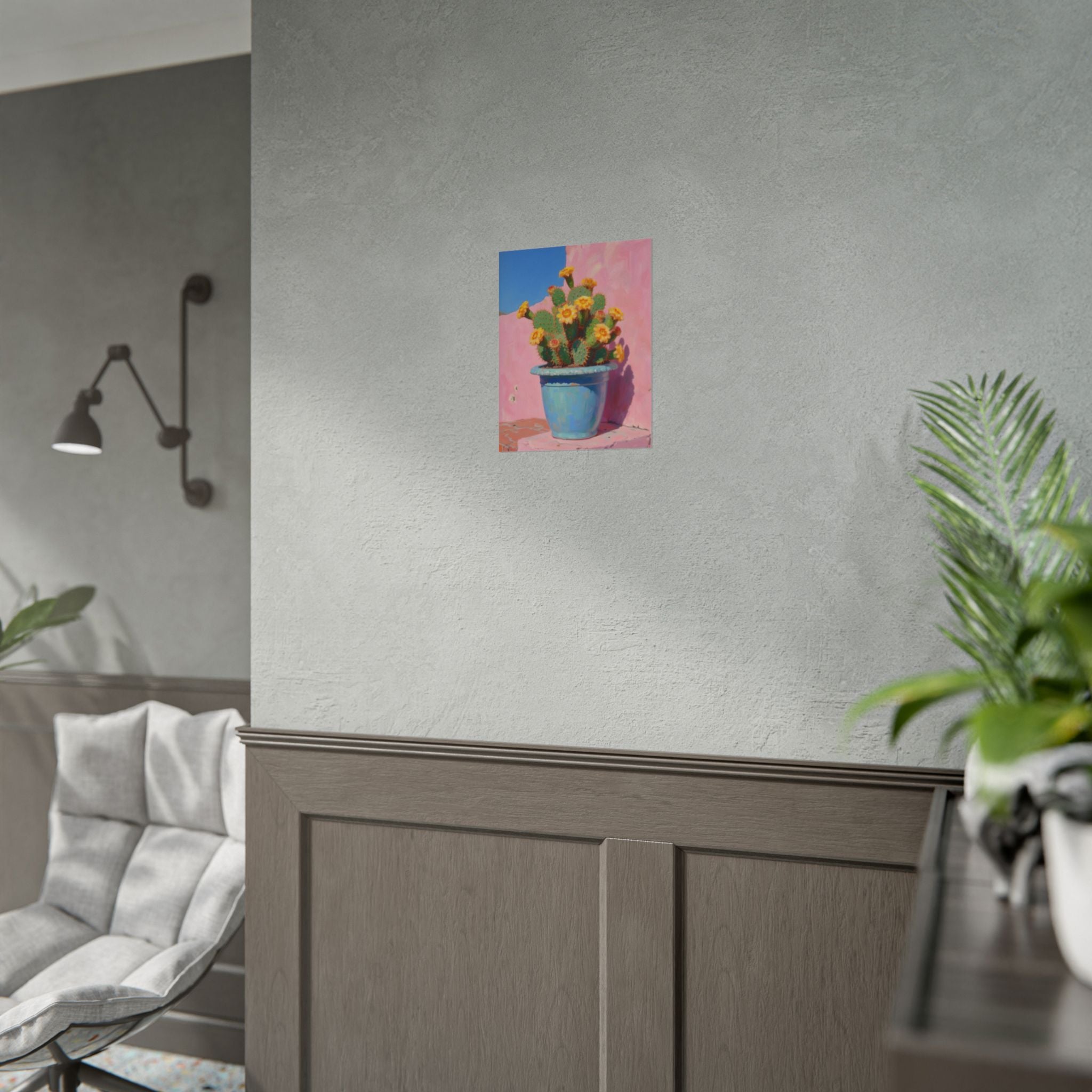 Cactus Roze Muurdecoratie - Poster 