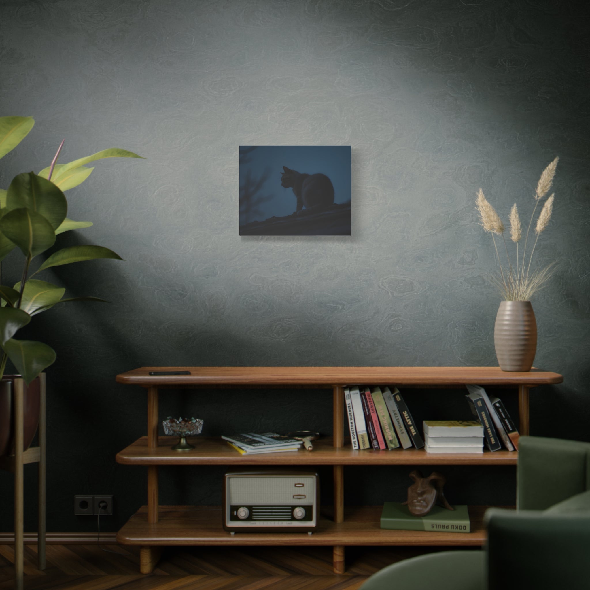 Nightwatch Cat Wall Art - Stretched canvas