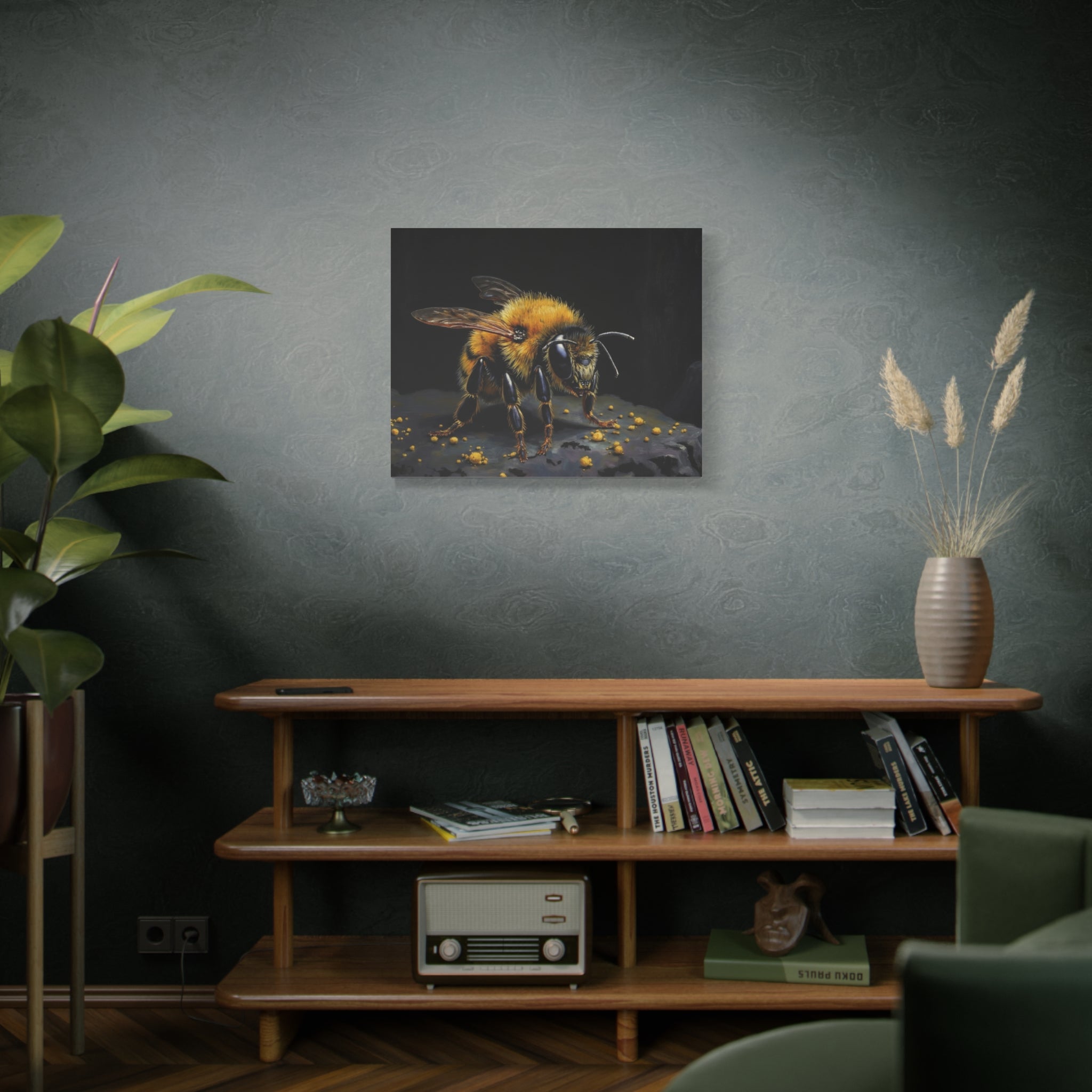 Bumblebee Canvas Print — Realistic Bee Wall Art on Matte Stretched Canvas