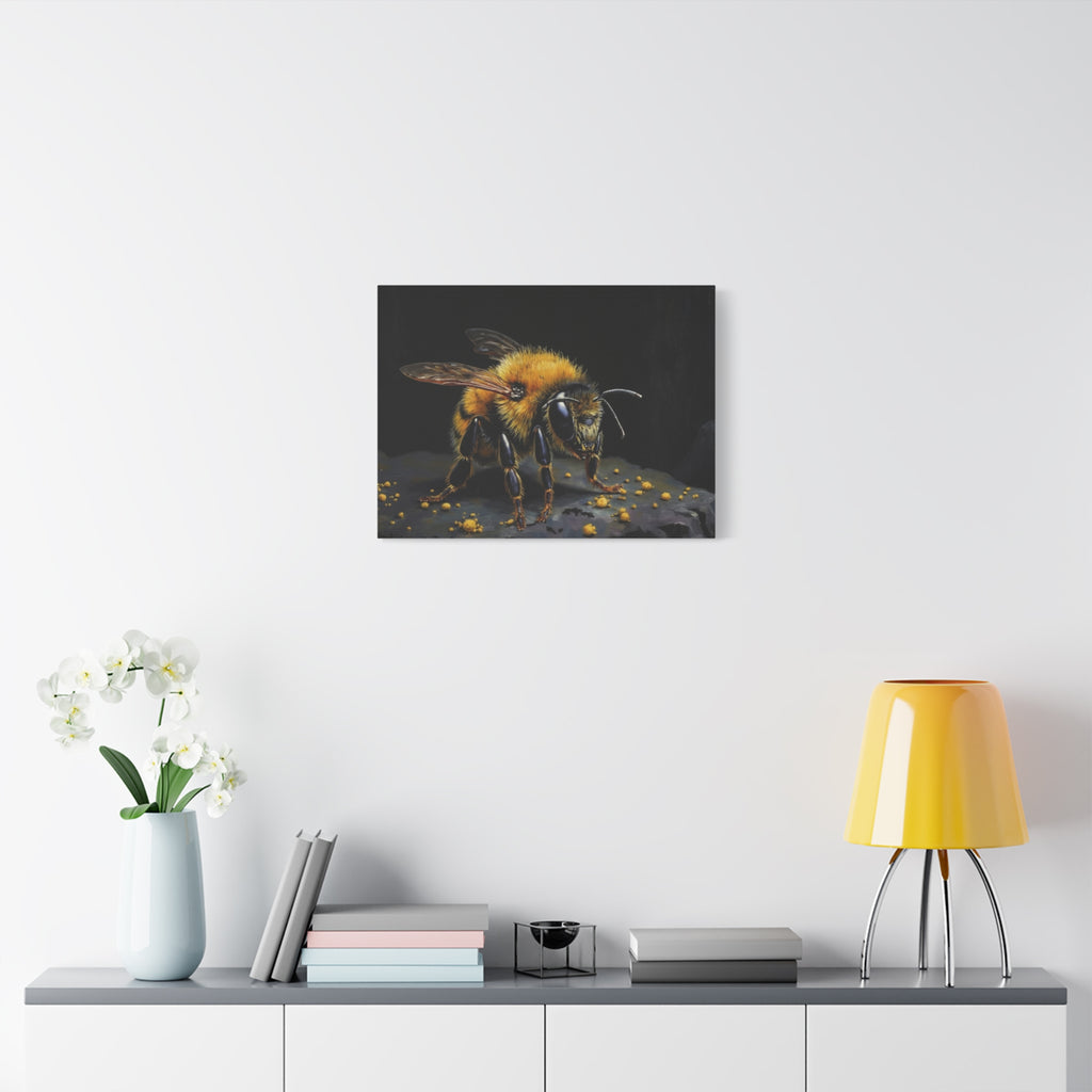 Bumblebee Canvas Print — Realistic Bee Wall Art on Matte Stretched Canvas