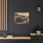 Vintage Mustang Sunset Wall Art - Classic Muscle Car - Stretched Canvas